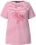Ulla Popken Palm Tree Embroidered Tee Dark Raspberry - Koszulki z nadrukiem dla kobiet - 