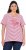 Ulla Popken Palm Tree Embroidered Tee Dark Raspberry - Koszulki z nadrukiem dla kobiet - 