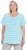 Ulla Popken Palm Tree Embroidered Tee Deep Aqua - Koszulki z nadrukiem dla kobiet - 