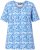 Ulla Popken Coral Reef Printed Short Sleeve V-Neck Tee Teal Blue - Koszulki z nadrukiem dla kobiet - 