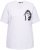 Ulla Popken Embroidered Face Motif Short Sleeve V-Neck Tee Light Grey Melange - Koszulki z nadrukiem dla kobiet - 