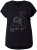 Ulla Popken Metallic Animal Cap Sleeve Graphic Tee Black - Koszulki z nadrukiem dla kobiet - 