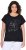 Ulla Popken Metallic Animal Cap Sleeve Graphic Tee Black - Koszulki z nadrukiem dla kobiet - 