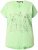 Ulla Popken Metallic Animal Cap Sleeve Graphic Tee Green - Koszulki z nadrukiem dla kobiet - 