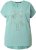 Ulla Popken Metallic Animal Cap Sleeve Graphic Tee Light Green - Koszulki z nadrukiem dla kobiet - 