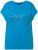Ulla Popken Metallic Animal Cap Sleeve Graphic Tee Sapphire Blue - Koszulki z nadrukiem dla kobiet - 