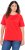 Ulla Popken TRUE Lettering Short Sleeve Tee Neon Red - Koszulki z nadrukiem dla kobiet - 