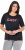 Ulla Popken Easy Short Sleeve Acid Wash Graphic Tee Black - Koszulki z nadrukiem dla kobiet - 