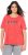 Ulla Popken Easy Short Sleeve Acid Wash Graphic Tee Light Red - Koszulki z nadrukiem dla kobiet - 