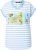 Ulla Popken Striped Short Sleeve Citrus Graphic Tee Light Blue - Koszulki z nadrukiem dla kobiet - 
