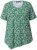 Ulla Popken Floral Pointed Hem Short Sleeve Tee Green - Koszulki z nadrukiem dla kobiet - 