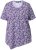 Ulla Popken Floral Pointed Hem Short Sleeve Tee Purple - Koszulki z nadrukiem dla kobiet - 