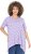 Ulla Popken Palm Tree Print Pointed Hem Tee Lavender - Koszulki z nadrukiem dla kobiet - 