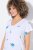 Ulla Popken Cross Stitch Short Sleeve Tee Snow White - Koszulki z nadrukiem dla kobiet - T-shirty z nadrukiem dla kobiet