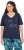Ulla Popken Ride The Wave Short Sleeve V-Neck Graphic Tee Navy Blue - Koszulki z nadrukiem dla kobiet - 