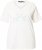 Ulla Popken Embroidered Sunrise Lettering Tee Off-White - Koszulki z nadrukiem dla kobiet - 