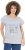 Ulla Popken Long Beach Lettering Cap Sleeve Tee Light Grey Melange - Koszulki z nadrukiem dla kobiet - 
