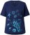 Ulla Popken Marine Print Short Sleeve Tee Ink Blue - Koszulki z nadrukiem dla kobiet - 