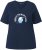 Ulla Popken Shell Picker Club Short Sleeve Graphic Tee Navy - Koszulki z nadrukiem dla kobiet - 