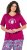 Ulla Popken Shell Picker Club Short Sleeve Graphic Tee Magnolia Red - Koszulki z nadrukiem dla kobiet - 