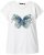 Ulla Popken Free Spirit Butterfly Cap Sleeve Graphic Tee Off-White - Koszulki z nadrukiem dla kobiet - 