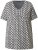 Ulla Popken Cactus Print Short Sleeve V-Neck Tee Graphite Grey - Koszulki z nadrukiem dla kobiet - 