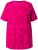 Ulla Popken Feather Print Short Sleeve V-Neck Tee Berry - Koszulki z nadrukiem dla kobiet - 