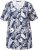 Ulla Popken Feather Print Short Sleeve V-Neck Tee Ink Blue - Koszulki z nadrukiem dla kobiet - 