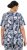 Ulla Popken Feather Print Short Sleeve V-Neck Tee Ink Blue - Koszulki z nadrukiem dla kobiet - 