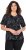 Ulla Popken Abstract Animal Print Short Sleeve Tee Black - Koszulki z nadrukiem dla kobiet - 