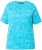 Ulla Popken Abstract Animal Print Short Sleeve Tee Deep Aqua - Koszulki z nadrukiem dla kobiet - 