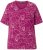 Ulla Popken Abstract Animal Print Short Sleeve Tee Magnolia Red - Koszulki z nadrukiem dla kobiet - 