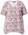 Ulla Popken Half-sleeve A-line V-neck Pointed Hem Animal Pattern T-shirt Snow White - Koszulki z nadrukiem dla kobiet - 