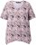 Ulla Popken Half-sleeve A-line V-neck Pointed Hem Animal Pattern T-shirt Pastel Rose - Koszulki z nadrukiem dla kobiet - 