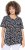 Ulla Popken Bow Print Short Sleeve Pointed Hem Tee Black - Koszulki z nadrukiem dla kobiet - 