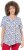 Ulla Popken Bow Print Short Sleeve Pointed Hem Tee Snow White - Koszulki z nadrukiem dla kobiet - 