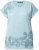 Ulla Popken Textured Paisley Motif Cap Sleeve Tee Light Moss Green - Koszulki z nadrukiem dla kobiet - 
