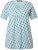 Ulla Popken Tile Print Short Sleeve Pleated Tee Light Moss Green - Koszulki z nadrukiem dla kobiet - 