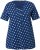 Ulla Popken Tile Print Short Sleeve Pleated Tee Dark Blue - Koszulki z nadrukiem dla kobiet - 