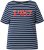 Ulla Popken Striped 1987 Boat Neck Tee Navy Blue - Koszulki z nadrukiem dla kobiet - 