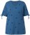 Ulla Popken Bow Print Split Sleeve Tee Indigo Denim - Koszulki z nadrukiem dla kobiet - 