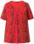 Ulla Popken Letter Print Short Sleeve Tee Red - Koszulki z nadrukiem dla kobiet - 