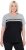 Ulla Popken Nostalgic Escape Performance T-Shirt Black - Koszulki z nadrukiem dla kobiet - 