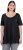 Ulla Popken Essential Front Pleat Tee Black - T-shirty - 