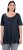 Ulla Popken Essential Front Pleat Tee Navy Blue - T-shirty - 