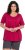 Ulla Popken Essential Front Pleat Tee Dark Raspberry - T-shirty - 