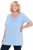 Ulla Popken Essential Front Pleat Tee Light Blue - T-shirty - 