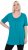 Ulla Popken Essential Front Pleat Tee Teal - T-shirty - 
