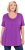 Ulla Popken Essential Front Pleat Tee Purple - T-shirty - 