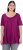 Ulla Popken Essential Front Pleat Tee Berry - T-shirty - 